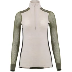 Aclima, Damen, Funktionsshirt, WoolNet Hybrid Mock (M), Beige