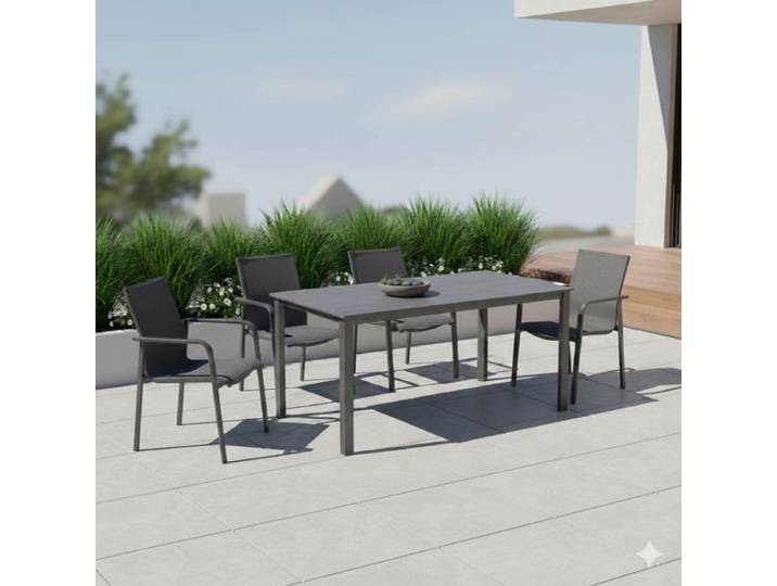 OUTLIV. Julia Gartenmöbel-Set M (4 Plätze) mit Kettler Cubic Tisch 160x90cm