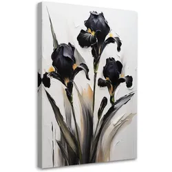 WANDBILD schwarze schwertlilien