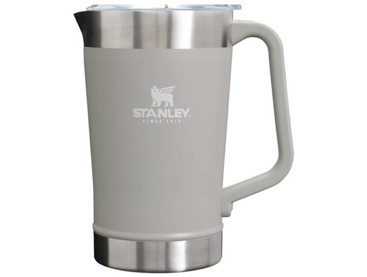 Stanley Stay-Chill Krug für kaltes Wasser, Bier und Getränke, mit Deckel, langlebig, mit Griff, isolierter Edelstahl, BPA-frei, Asche