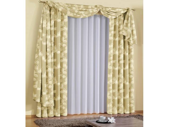 Vorhang WIRTH Angie Gr. 4, beige (creme), B:135cm H:245cm, Polyester, Gardinen, Vorhang