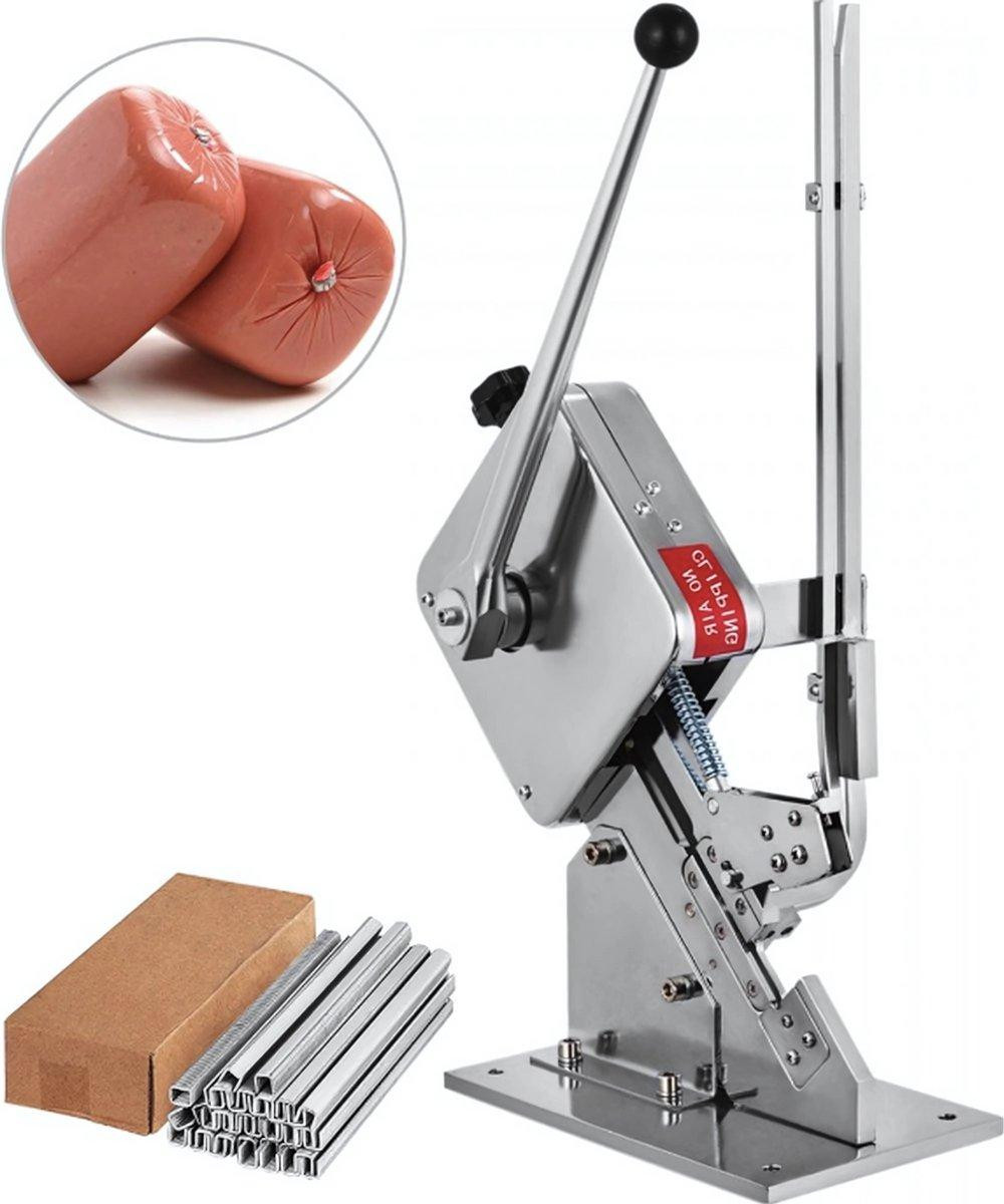 Happyment Worstvull- en afsluitmachine van RVS met 8000 U506 clips