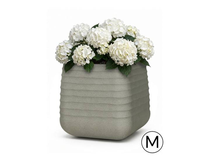 Mazovia Blumentopf Grau Erba M 38x38x37 cm, Kunststoff, Quadratisch, 37 cm, Dekoration, Blumen & Blumentöpfe, Übertöpfe