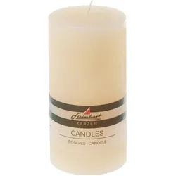 Stumpenkerze Raureif 15 cm Wachs Beige Creme XL (Extra Large)