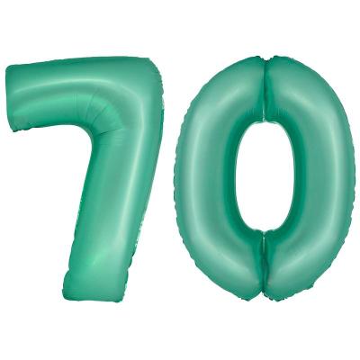 XL Folienballon mint grün Zahl 70