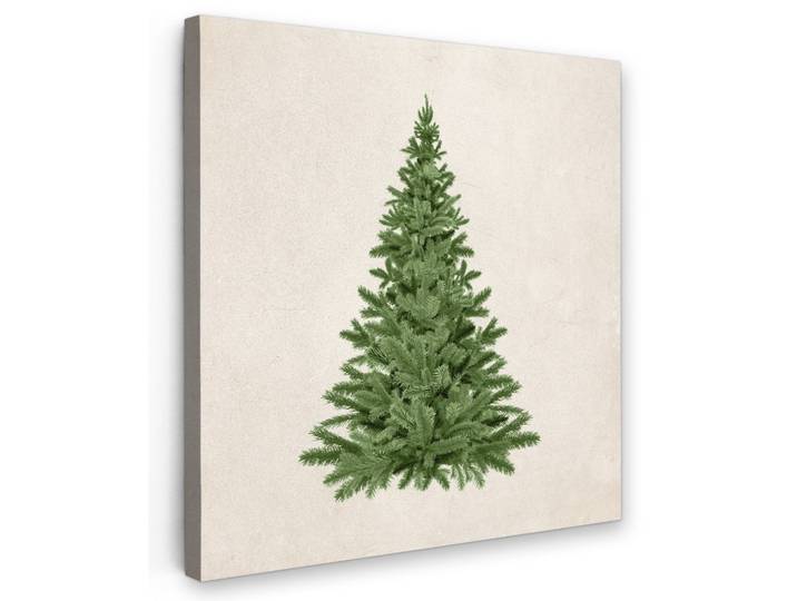 LEINWANDBILD Weihnachtsbaum - Grün - Weihnachten - Feiertage Wandbild Wohnzimmer 50x50 cm