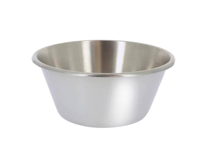 DE BUYER - Bassine Pâtissière Conique à Fond Plat en Inox - 24 cm Parfaite pour Mélanger\, Fouetter\, Chauffer au Bain-Marie\, Réserver une Préparation\, Bassine Multifonction\, Stable et Robuste