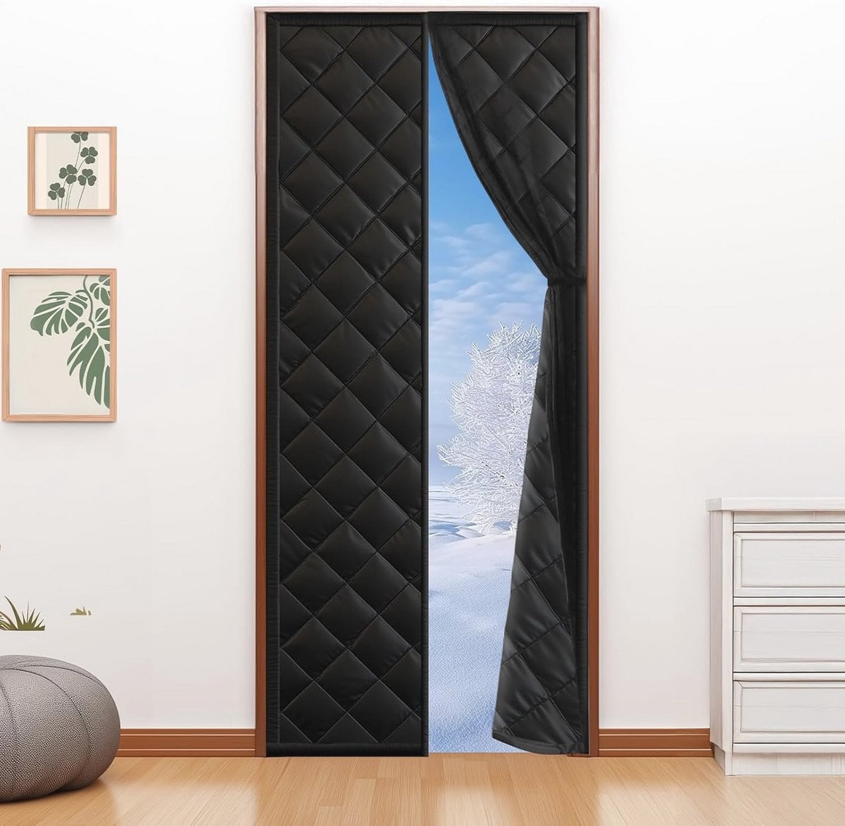 Magneet Thermogordijn 100 x 220 cm - Warmtewerend en Isolerend Gordijn voor Deuren