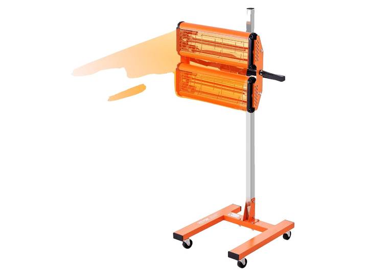Lampe de durcissement infrarouge VEVOR\, 2200 W\, réglage du temps 1-60 min\, lampe de durcissement automatique avec chauffage automatique et support\, surface de cuisson de 47\,6 m²\, chauffages de cabines de cuisson par pulvérisation\, séchoir à peinture