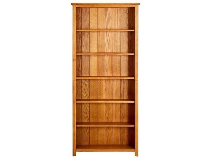 Bibliothèque - DILWE - 6 étagères - Bois de chêne massif - 80x22 5x180 cm - Marron