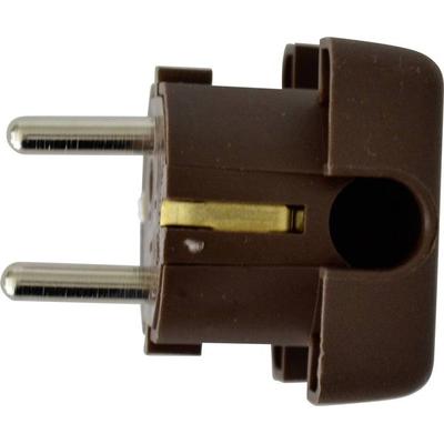 N & L 17220 Schutzkontakt-Flachstecker Kunststoff 230V Braun