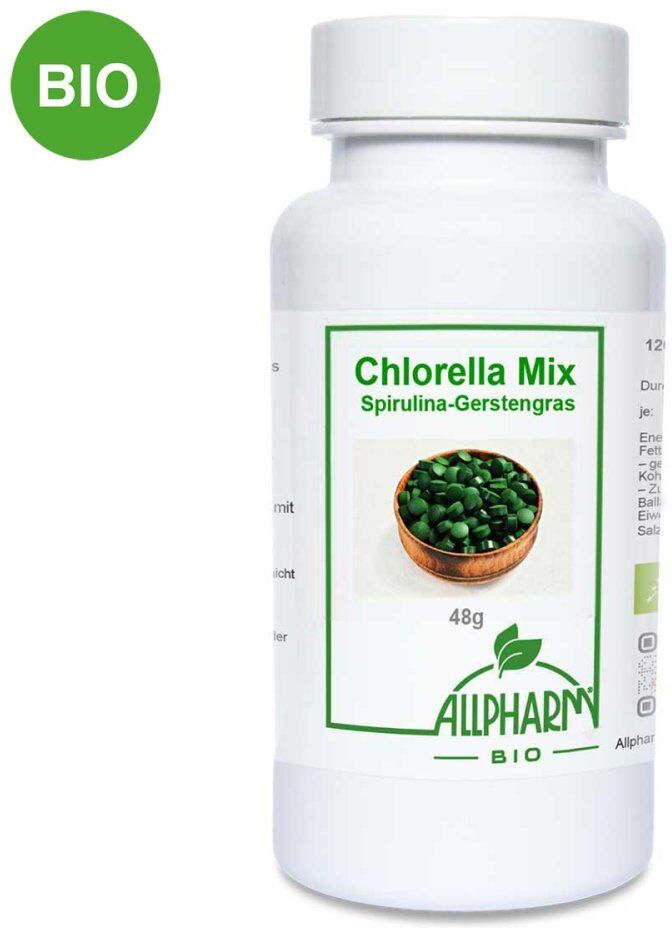 ALLPHARM Bio Chlorella Mix Spirulina-Gerstengras Presslinge