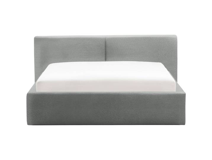 Bett Lois hellgrau Stoff 140 x 200 cm - Bett