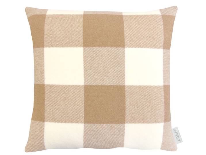 Dekokissen APELT Alpine , beige (natur, beige, kariert), B:46cm H:0,5cm L:46cm, Mischgewebe, Dekokissen_Sitzkissen_Kissenhüllen, Dekokissen