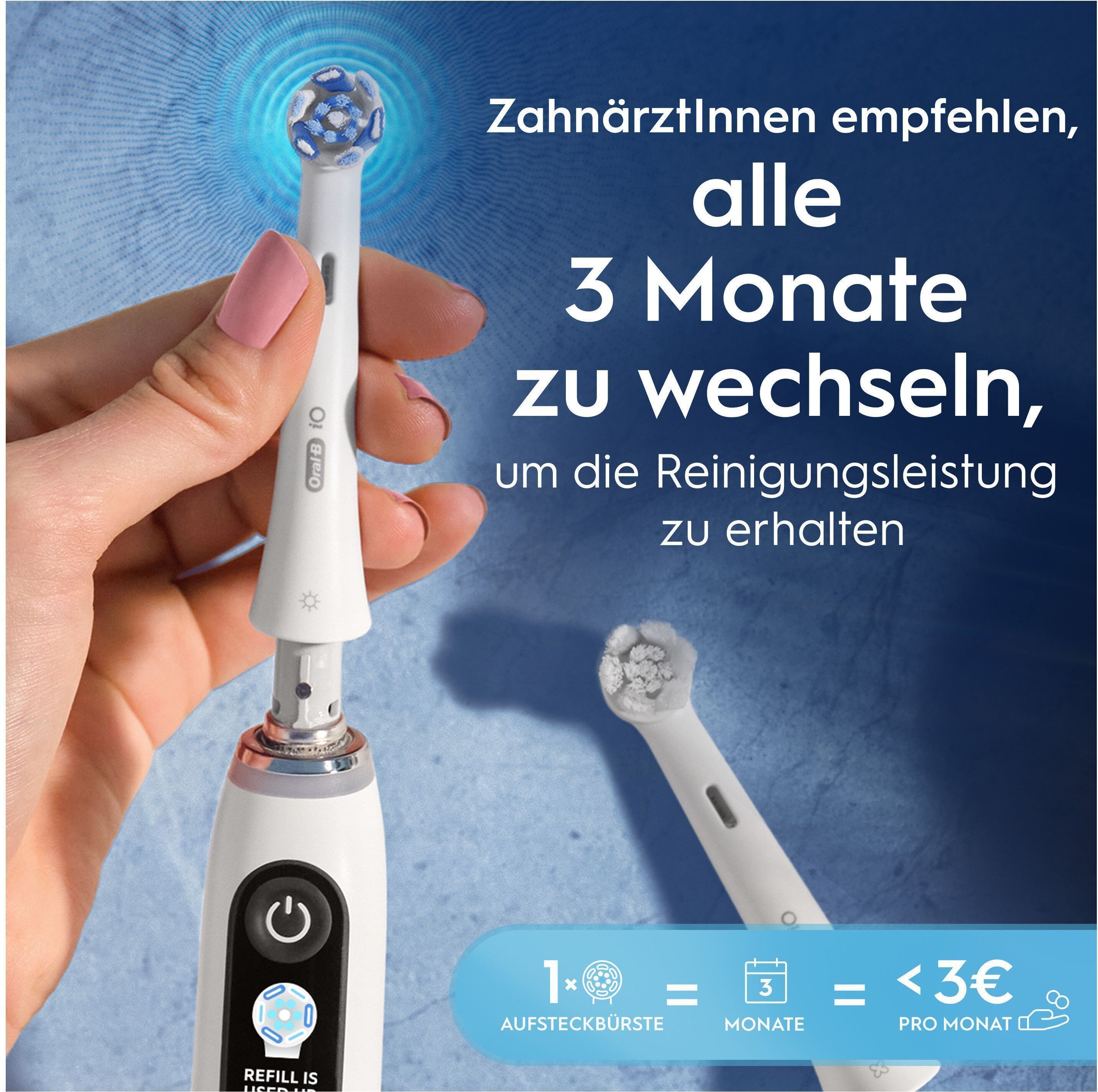 Aufsteckbürsten ORAL-B "iO Ultimative Reinigung", weiß, Zahnbürstenköpfe, 8 Stk., Aufsteckbürsten, Original Aufsteckbürsten für elektrische Oral-B iO Zahnbürsten