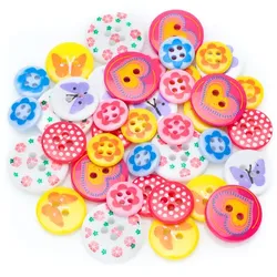 buttinette Knöpfe "Frühling", 12–19 mm Ø, Inhalt: 40 Stück