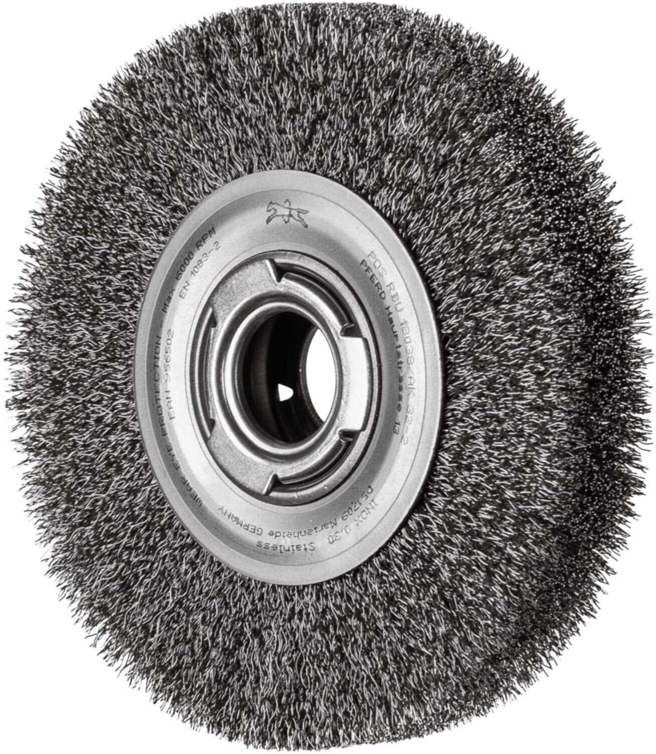 PFERD TOOLS Rundbürste breit ungezopft RBU Ø180x38xvariable Bohrung Edelstahl-Draht-Ø0,30 Schleifbock (43701246)