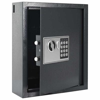 DELUKE Tresor RHIU digital mit Schloss Dunkelgrau 30x10x36,5cm Stahl | Safe Tresor für Zuhause Sicherheitsbox Stahltresor für Wertsachen