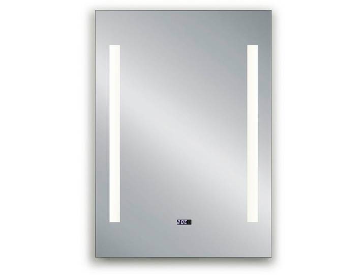 LED-Lichtspiegel MIRRORS AND MORE Ilonka , transparent, B:50cm H:70cm, Glas, Spiegel, LED-Lichtspiegel, LED-Beleuchtung, integrierte Zeitanzeige