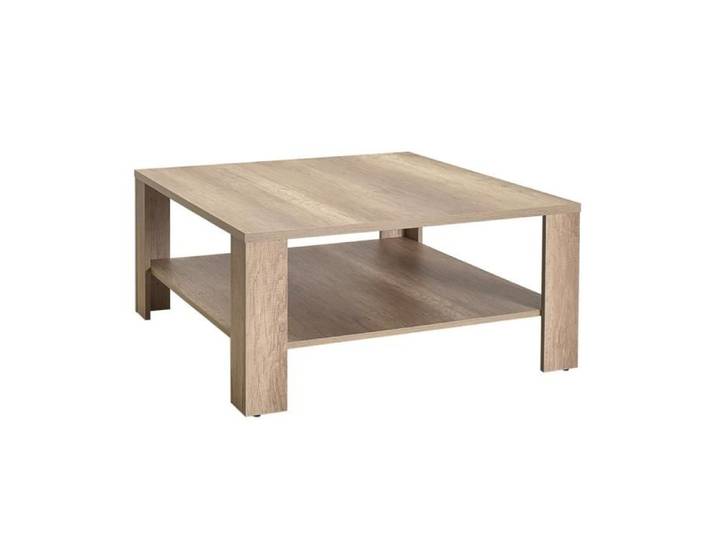 CALICOSY - Table basse 1 étagère L90 cm - LENA - Noyer clair