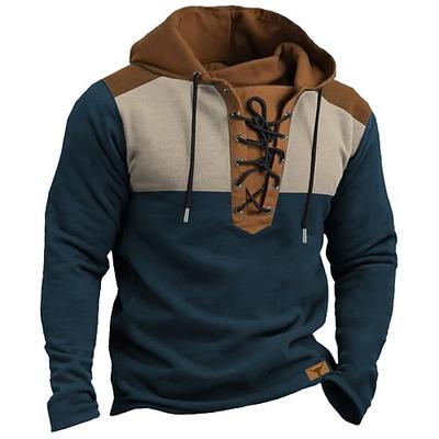 Herren Cowboy Kapuzenshirts Mode Cool Täglich Langarm Mit Kapuze Blau Schwarz Rote Königliches Blau Braun Kordelzug Herbst Winter Designer S M L XL XXL XXXL