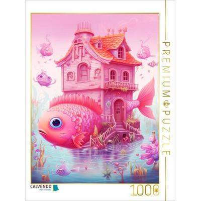 CALVENDO Puzzle Ein dicker Fisch steckt im zu kleinen Haus fest | 1000 Teile Lege-Größe 64x48cm Foto-Puzzle für glückliche Stunden