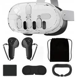 JYS Zestaw Akcesoria Osłona Ochrona Etui Case Do Gogli Okularów Vr Meta Quest 3 / Mq011, Zubehör VR + AR, Schwarz