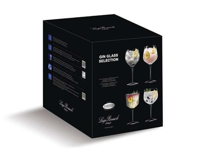 Service verre à gin, transparent, 4 pièces