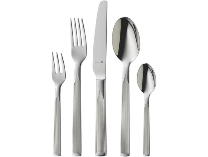 WMF Art Deco Besteck Set 6 Personen, Essbesteck 30 teilig, Hohlheftmesser, Cromargan protect Besteck poliert, glänzend, kratzbeständig, spülmaschinenfest