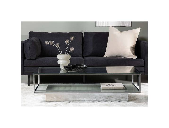 Table basse Maglehem 130 x 38 x 60cm Transparent/Chrome