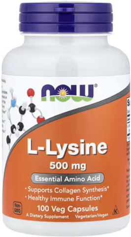 Now L-Lysine 500mg Suporte Imunitário e Produção de Colagénio 100caps