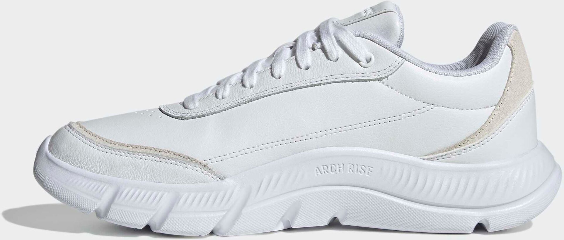 Walkingschuh ADIDAS SPORTSWEAR "CLOUDFOAM FLEX SMART CASUAL", Herren, Gr. 44, weiß (cloud weiß, grau one, grau two), Leder, Synthetik, Schuhe Walkingschuh