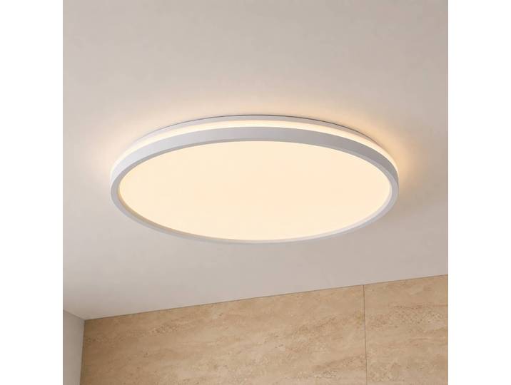 Plafondlamp Edmund, wit / opaal, Badkamer, Kunststof, Modern, plafondlamp