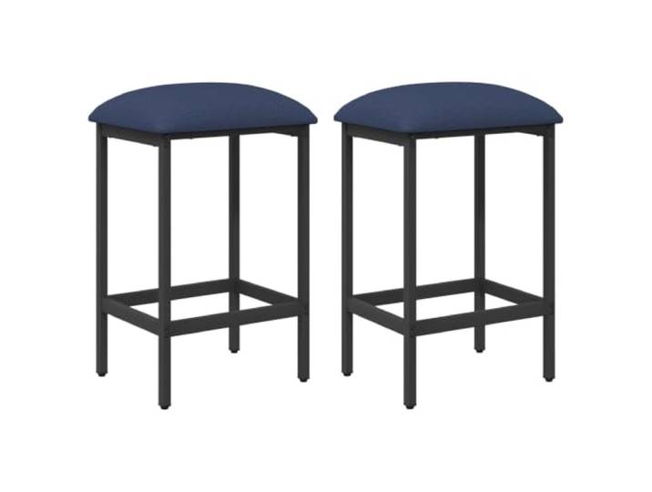 GPUTYGHN Barhocker 2 STK. Blau 40 x 32 x 64 cm Holzwerkstoff Stoffbezug, verzinkter Stahl, verstellbare Füße, Fußstützen, stabiles Sitzgefühl, Wohnzimmer, Küche