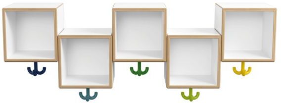 Hewi Reihen-Hängeregal M20.03.002 1000x300x200mm, Erweiterung, 5 Plätze mit 3-fach-Haken
