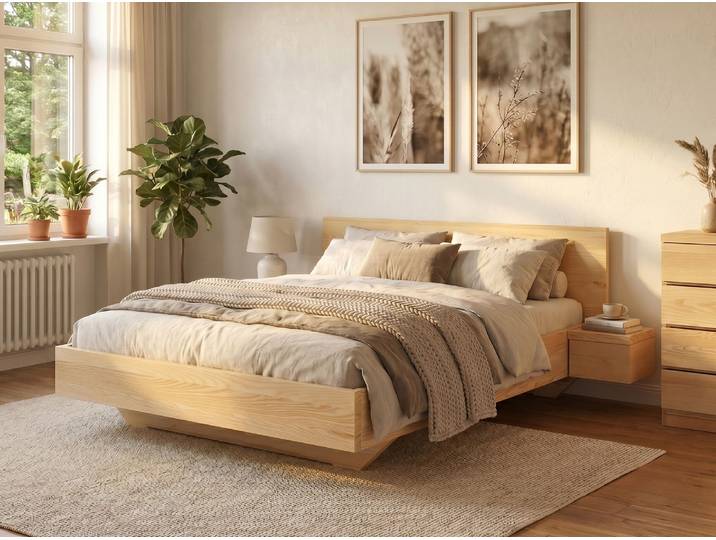 Eschenbett „Patrizia“ 100 x 200 cm Massivholz Esche