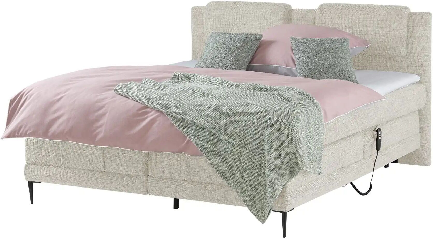 switch Motor-Boxspringbett  Wave ¦ creme ¦ Maße (cm): B: 150 H: 111