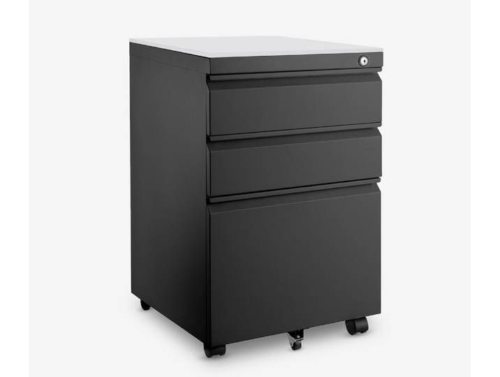 Metall Rollcontainer Schwarz Lichtgrau