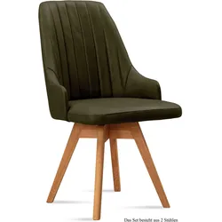 ESSZIMMERSTUHL drehbar (2er-Set) Dotti 52x91x60 Eiche geölt/Khaki
