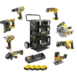 DEWALT 8er Akku Kombopack 18V + 4 Akku + Doppelschnellladegerät II - DCK856P4-QW