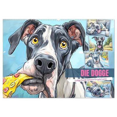 Die Dogge. Lustige Hunde Cartoons für gute Laune (Wandkalender 2027 DIN A2 quer), CALVENDO Monatskalender