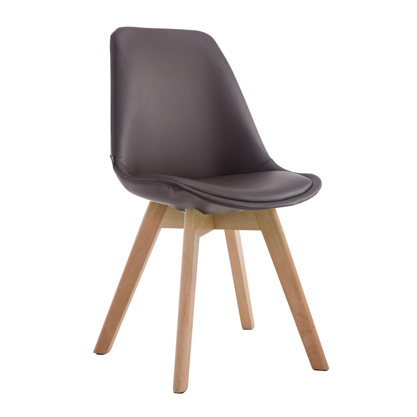 CLP Stuhl Manado Kunstleder Natura - Farbe: braun, Gestellfarbe: natur