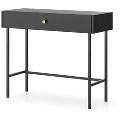 KONSOLENTISCH Dalia mit 1 Schublade und Metallbeinen, Schwarz