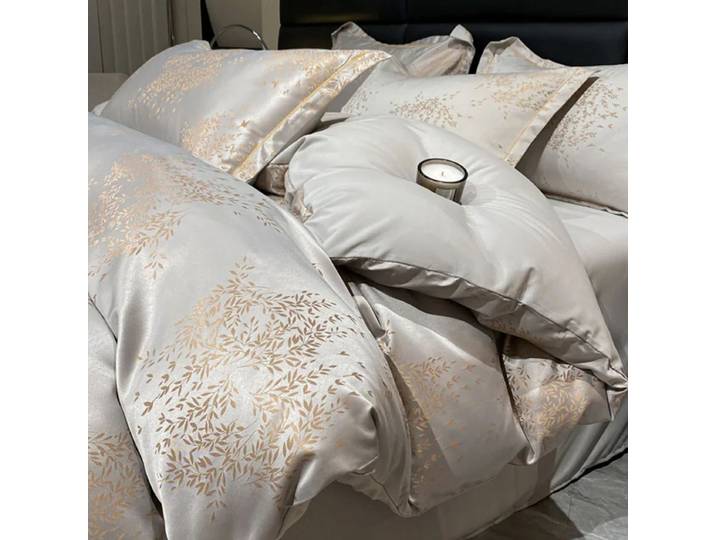 Parure de lit Jacquard en soie et coton, ensemble de literie en coton pur solide, couleur chair, doux, simple, Double, drap de lit