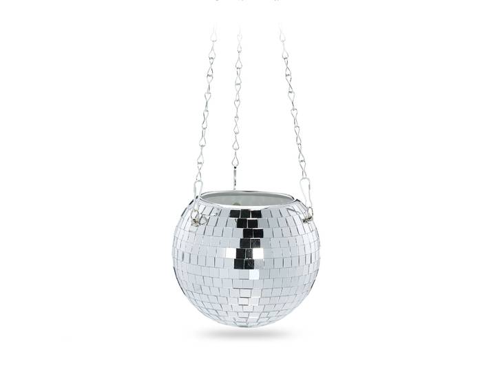 Hängender Discokugel Pflanzentopf Silber
