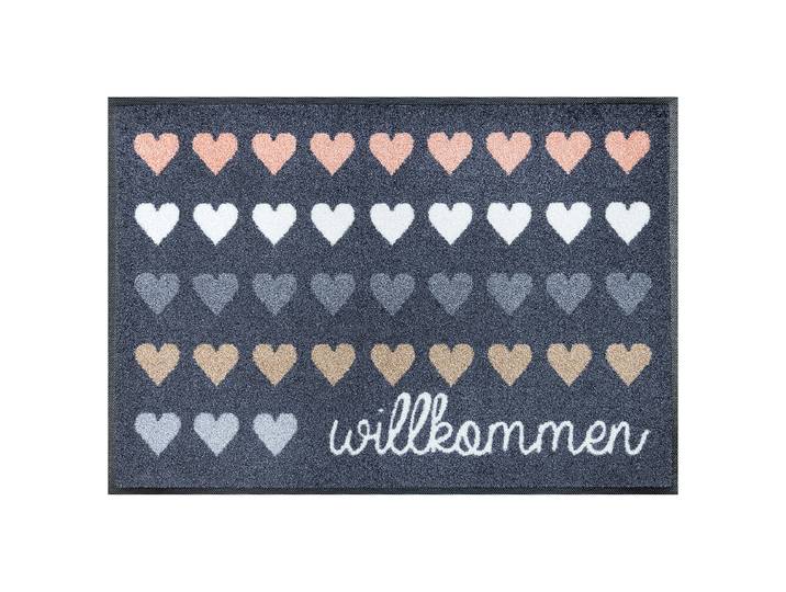 Fuß- & Sauberlaufmatte Willkommen Herzen 50 x 0 x 75cm Blau