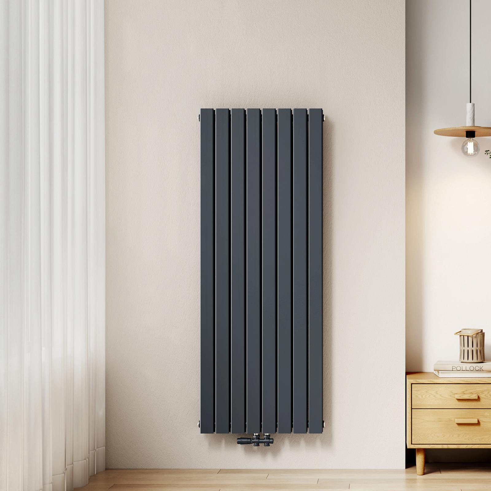 EMKE Designpaneelradiator vlak, antraciet, 160 x 61,6 cm, 1933 Watt