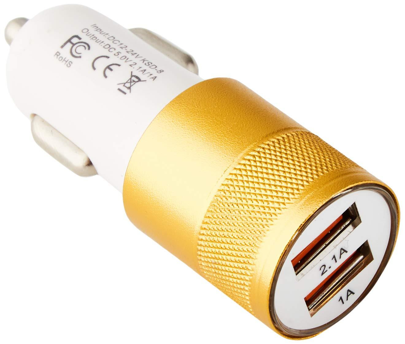 Dripio USB-autolader met 2 aansluitingen, goudkleurig