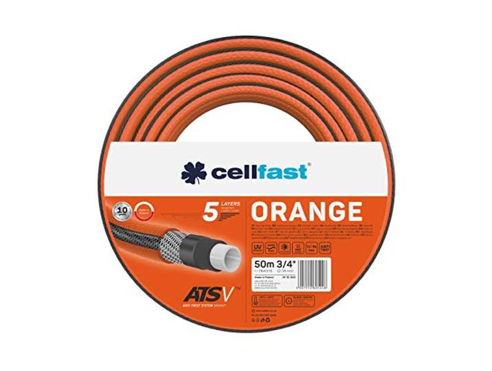 Cellfast ORANGE ATSV™ tuinslang 5-laags slang waterslang tricot weefsel UV-bestendig 24 bar barstdruk (3/4 50m)