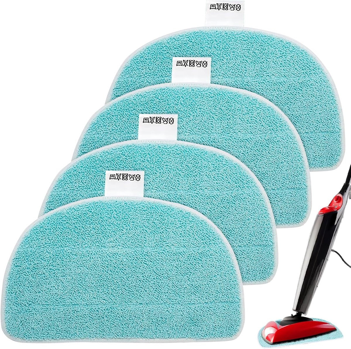 Leifheit Cleantenso Power 2.0 reservepads - 4 stuks microvezel wisserovertrekken voor stoombezem - 32 x 19,5 cm